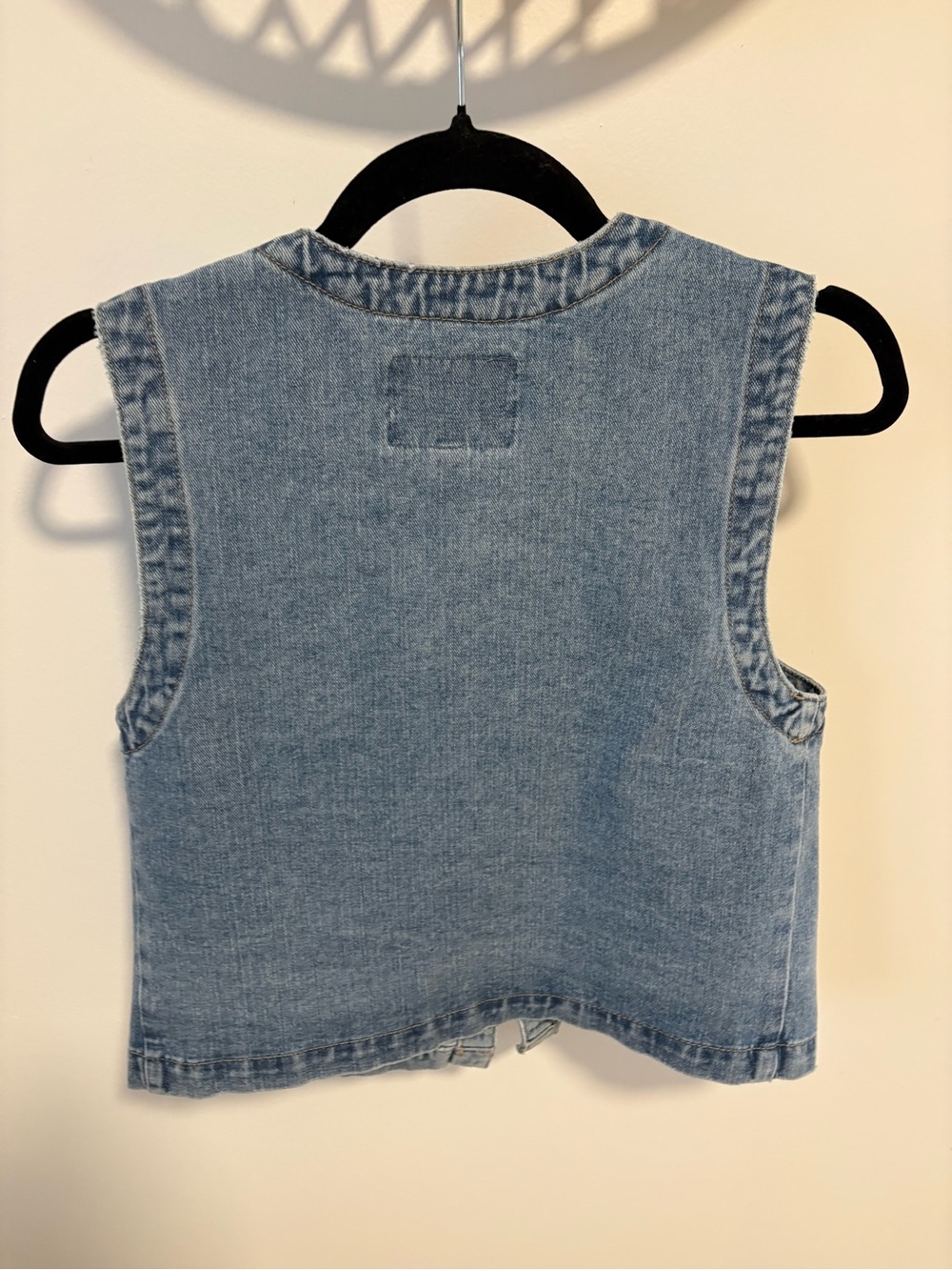 Culture Embroidered Light Wash Denim Vest with Floral Accent- NEW! - Picture 2 of 6